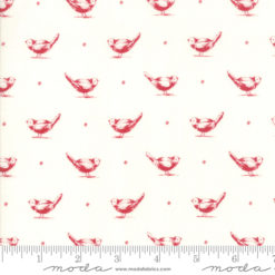 My Redwork Garden     Cream Red