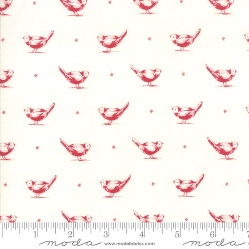 My Redwork Garden     Cream Red