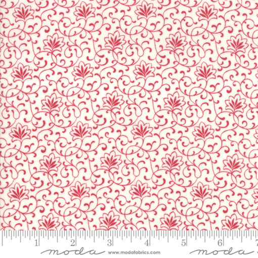 My Redwork Garden     Cream Red