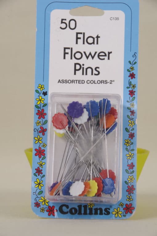 Collins 50 Flat Flower Pins Assorted
