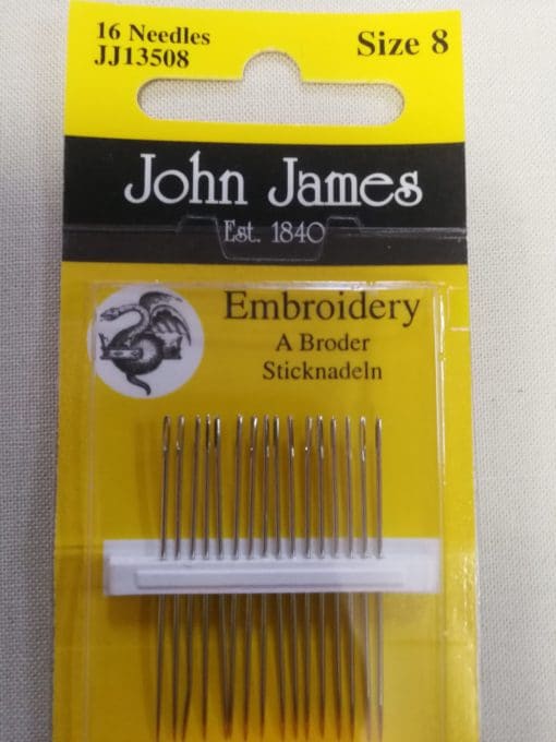 John James Embroidery Needles Size 8