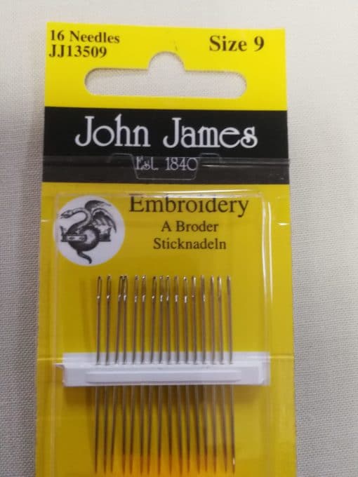 John James Embroidery Needles Size 9