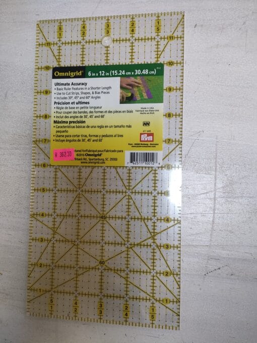 Omnigrip Ruler 6 in x 12 in (15.24 cm x 30.48 cm)