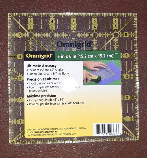 Omnigrip Ruler 6 in by 6 in