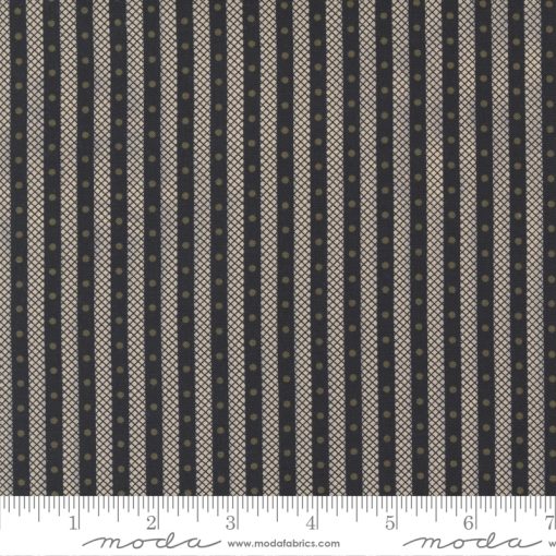 Adamstown Tulips  Dotted Stripe Black