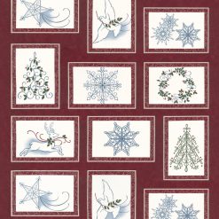 Winter Flurries Panel     Berry  sku 6680 14