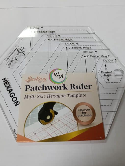 SEW EASY PATCHWORK RULER HEXAGON TEMPLATE